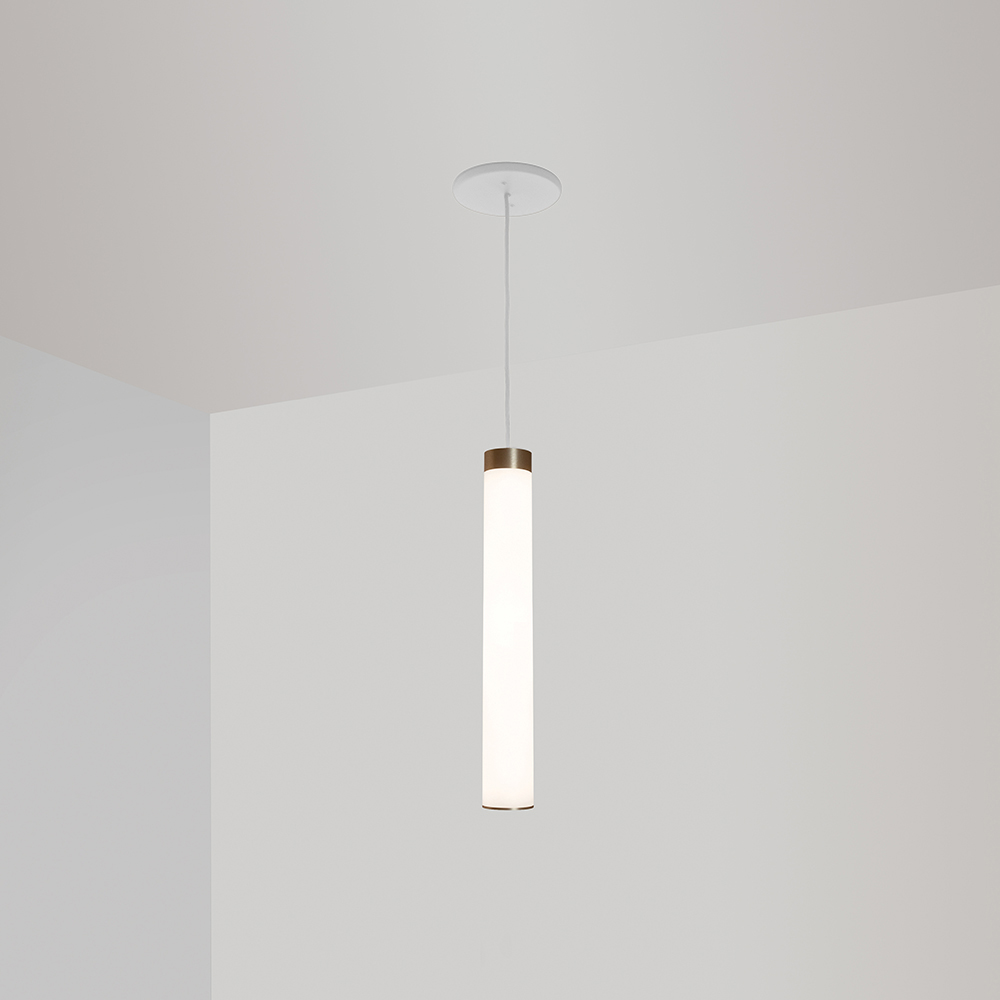 A thin, long, luminous cylinder pendant