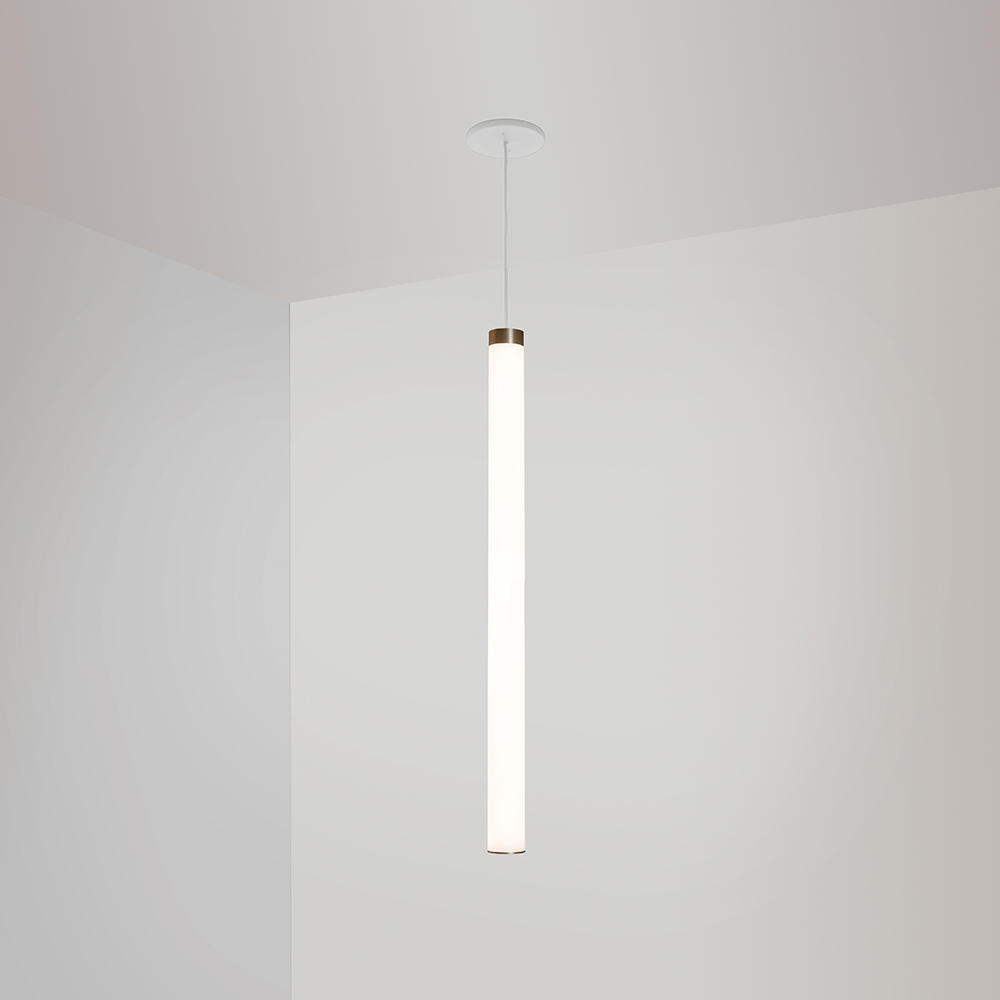 A thin, long, luminous cylinder pendant