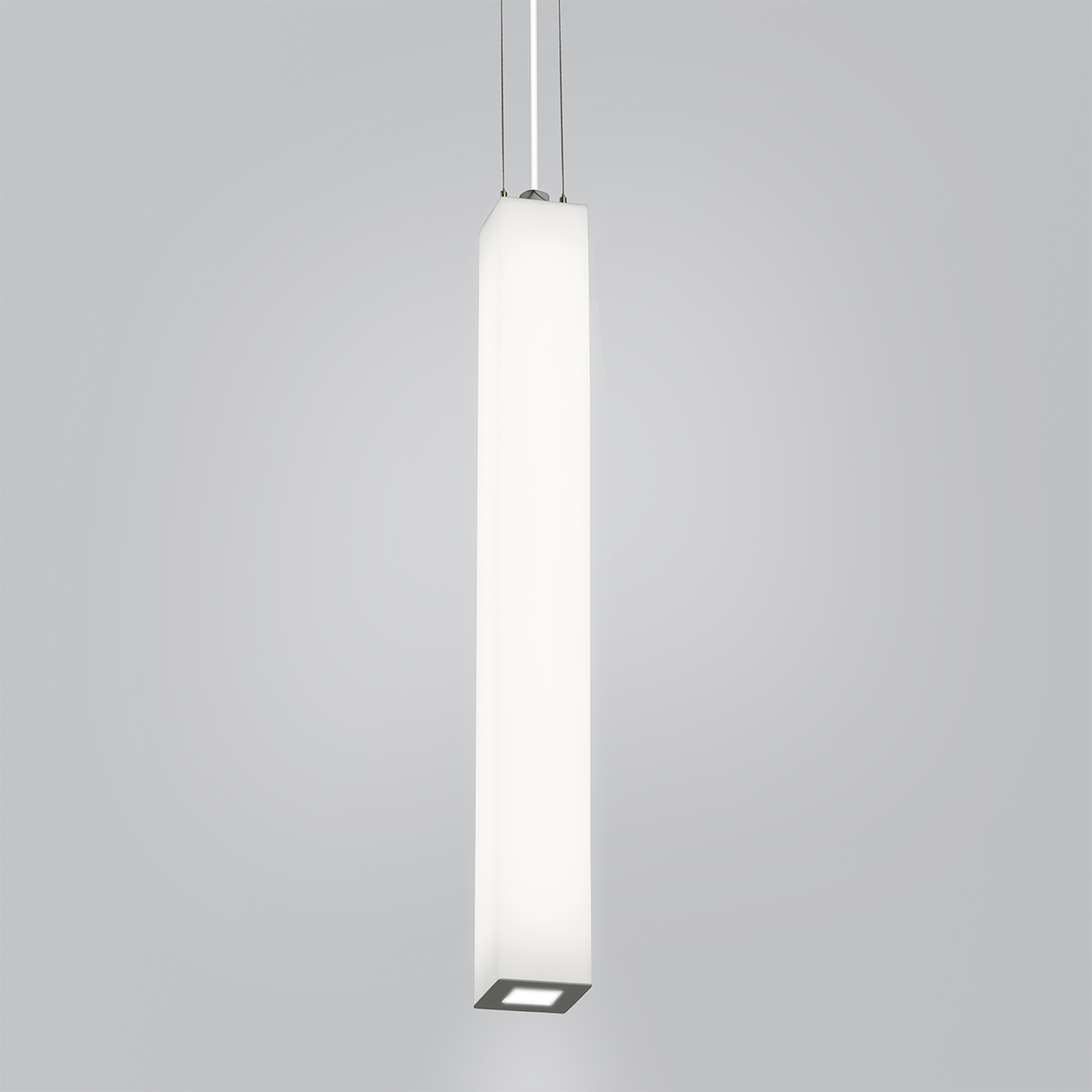 Large venue luminous rectilinear pendant light Sequence Square. 