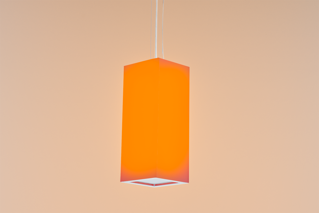 RGB rectilinear pendant light in Orange