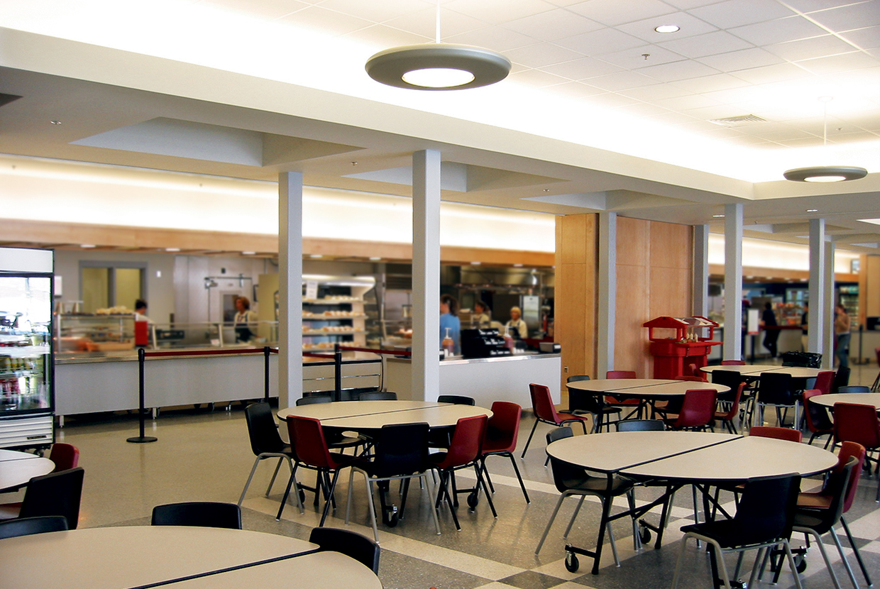 Aries pendants hanging in a cafeteria