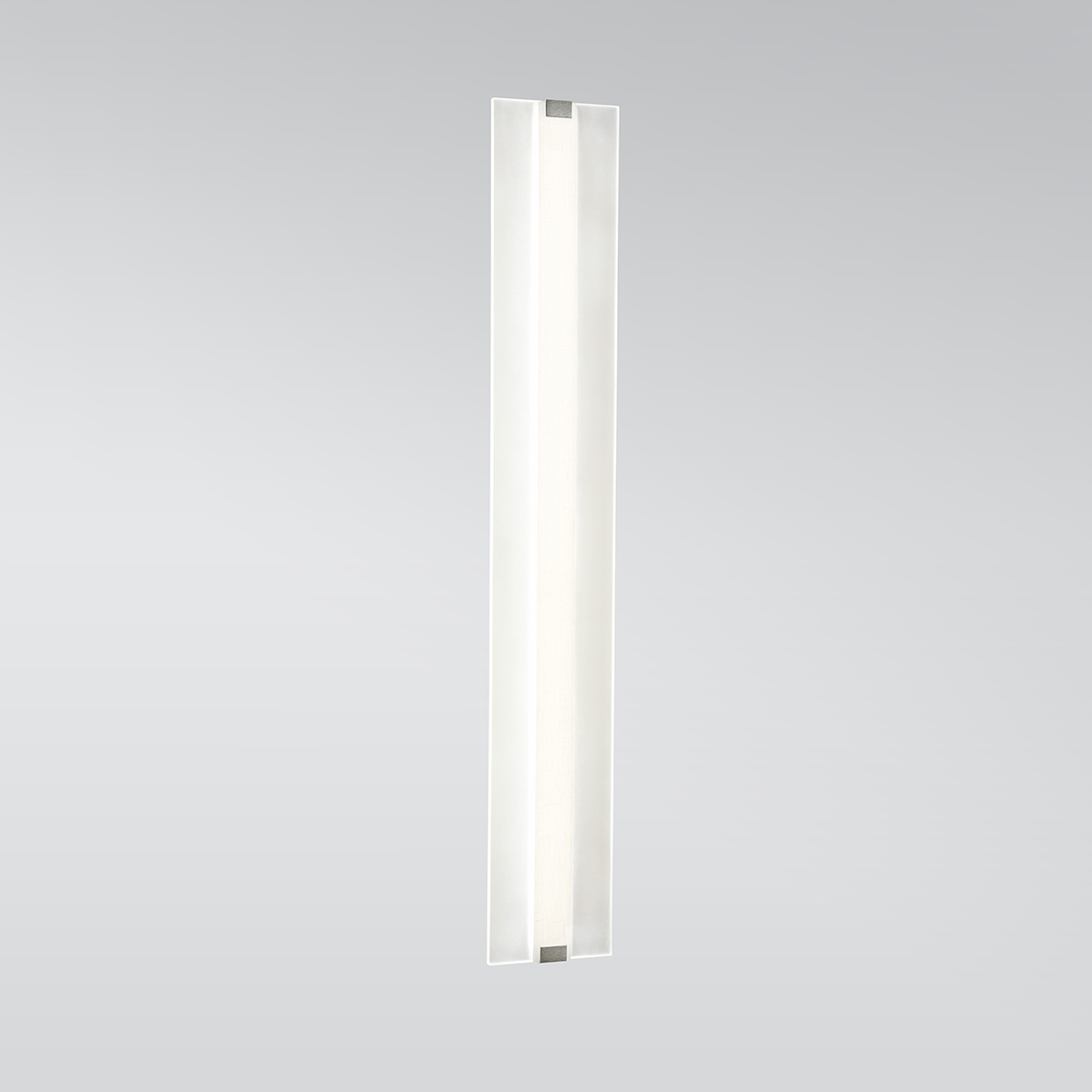 A flat linear wall sconce with a thin, luminous body 