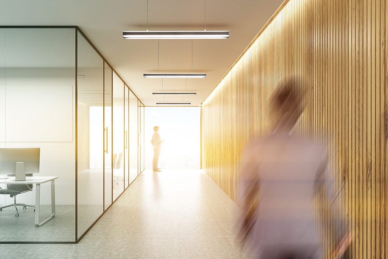 Sleight pendants in a hallway