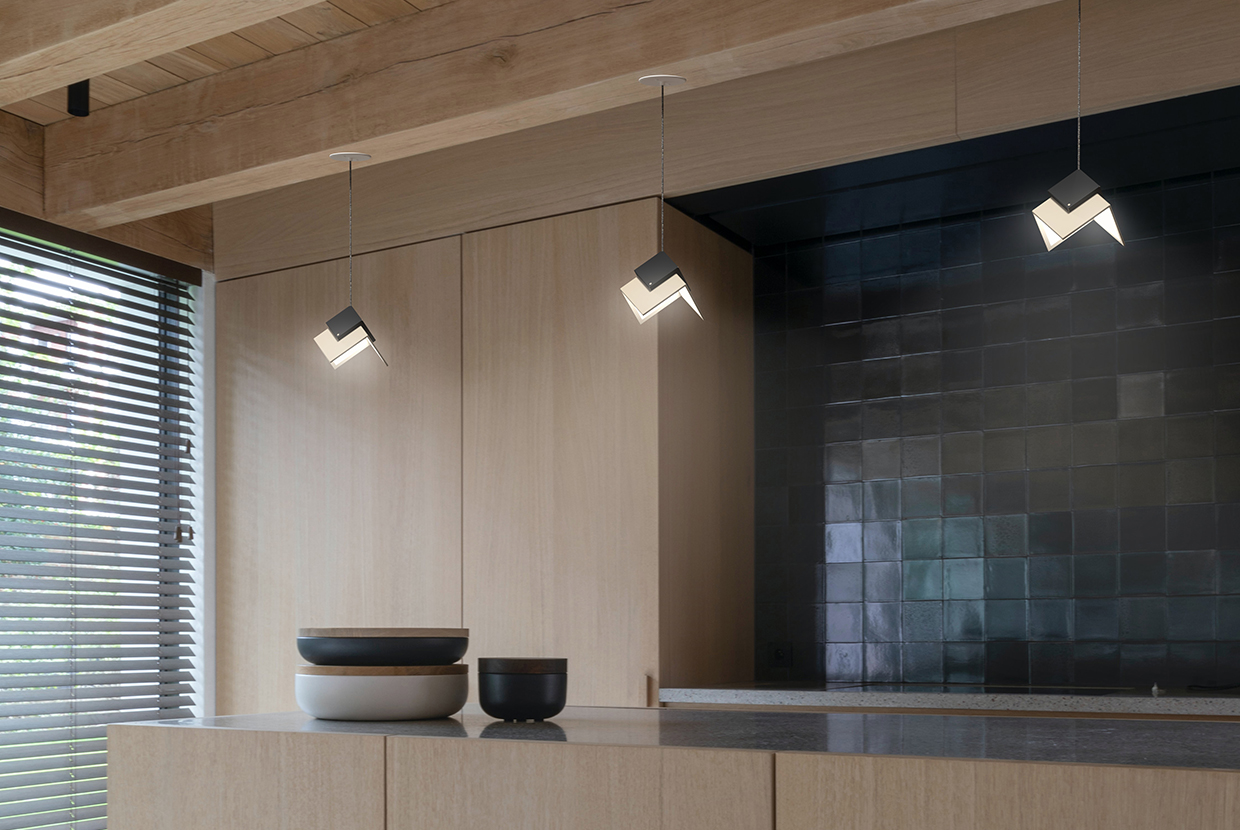 Petal pendants give a soft ambient light without overwhelming the eye. The flat panels provide uniform output by emitting diffuse light without secondary optics (as is necessary when using an LED source).