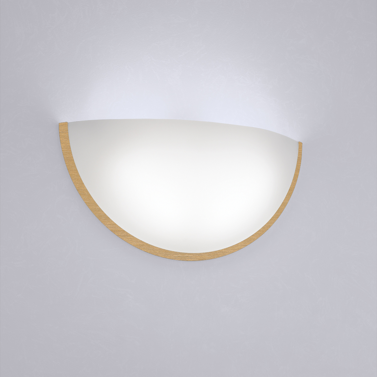 A clean, luminous quarter sphere wall sconce with minimal trim