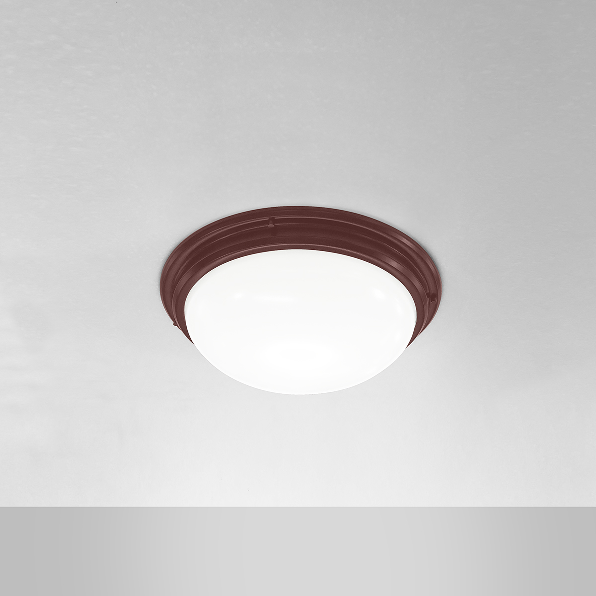 A ceiling-mounted bowl fixture