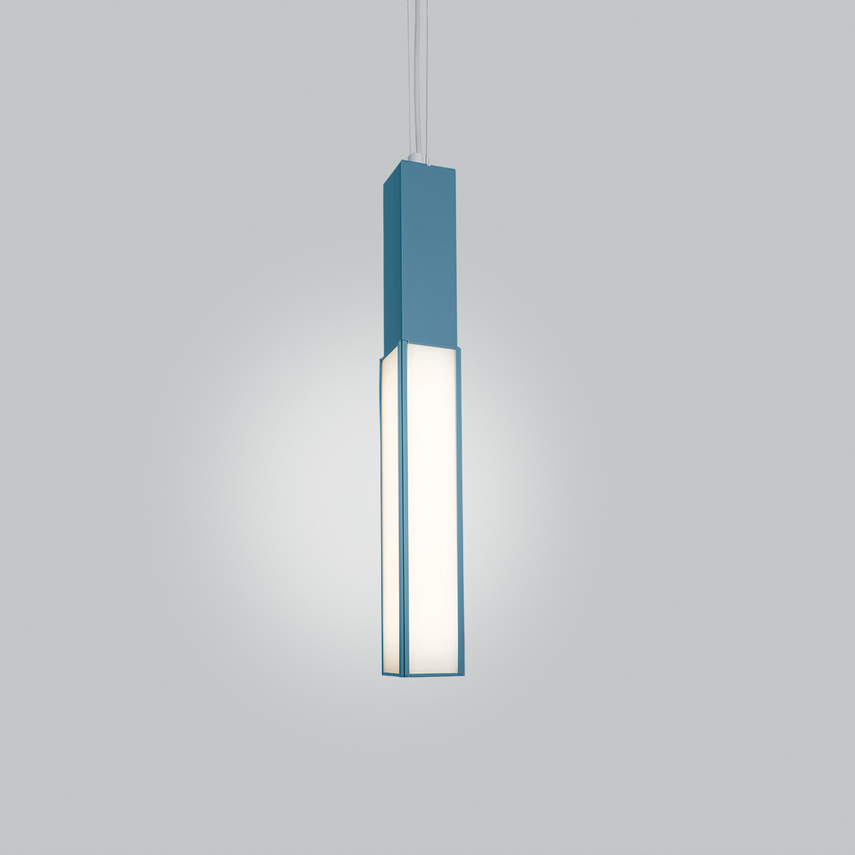 A large, rectangular pendant with a frame and luminous diffuser body 