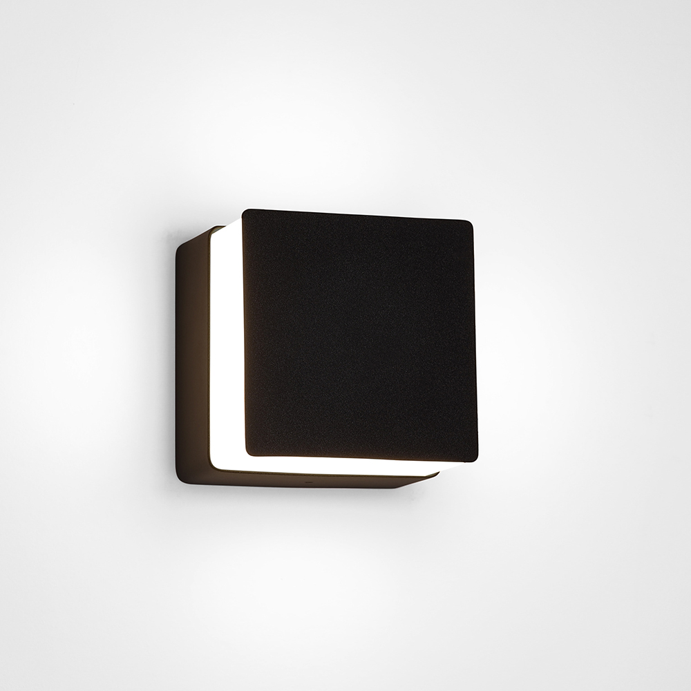 Bliss Square healthcare sconce produces a simple unbroken square of illumination from its crisp, boxed form.