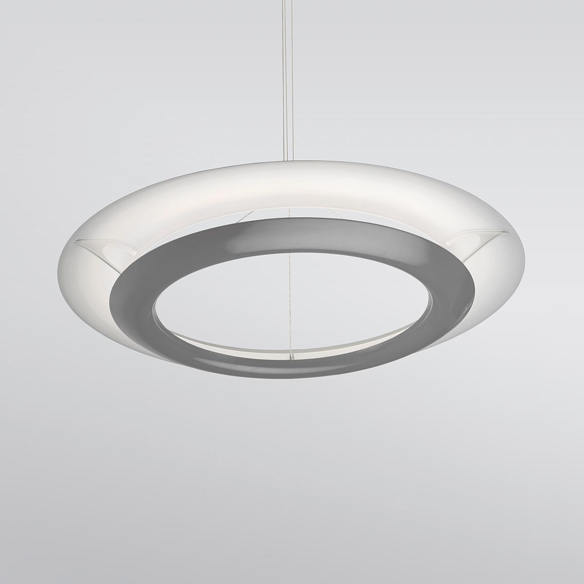 Ring pendant light with Mid Century design aesthetic 