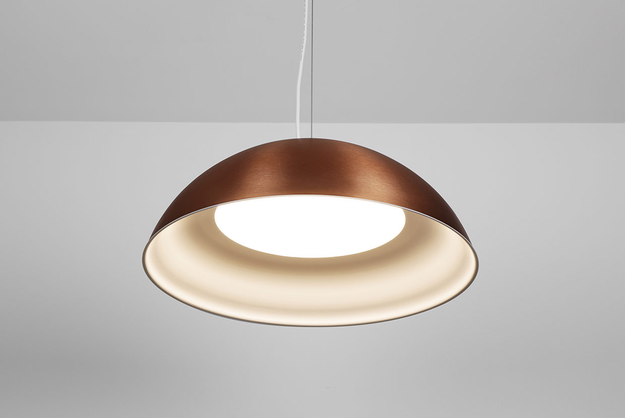 Dome pendant light with LED lighting