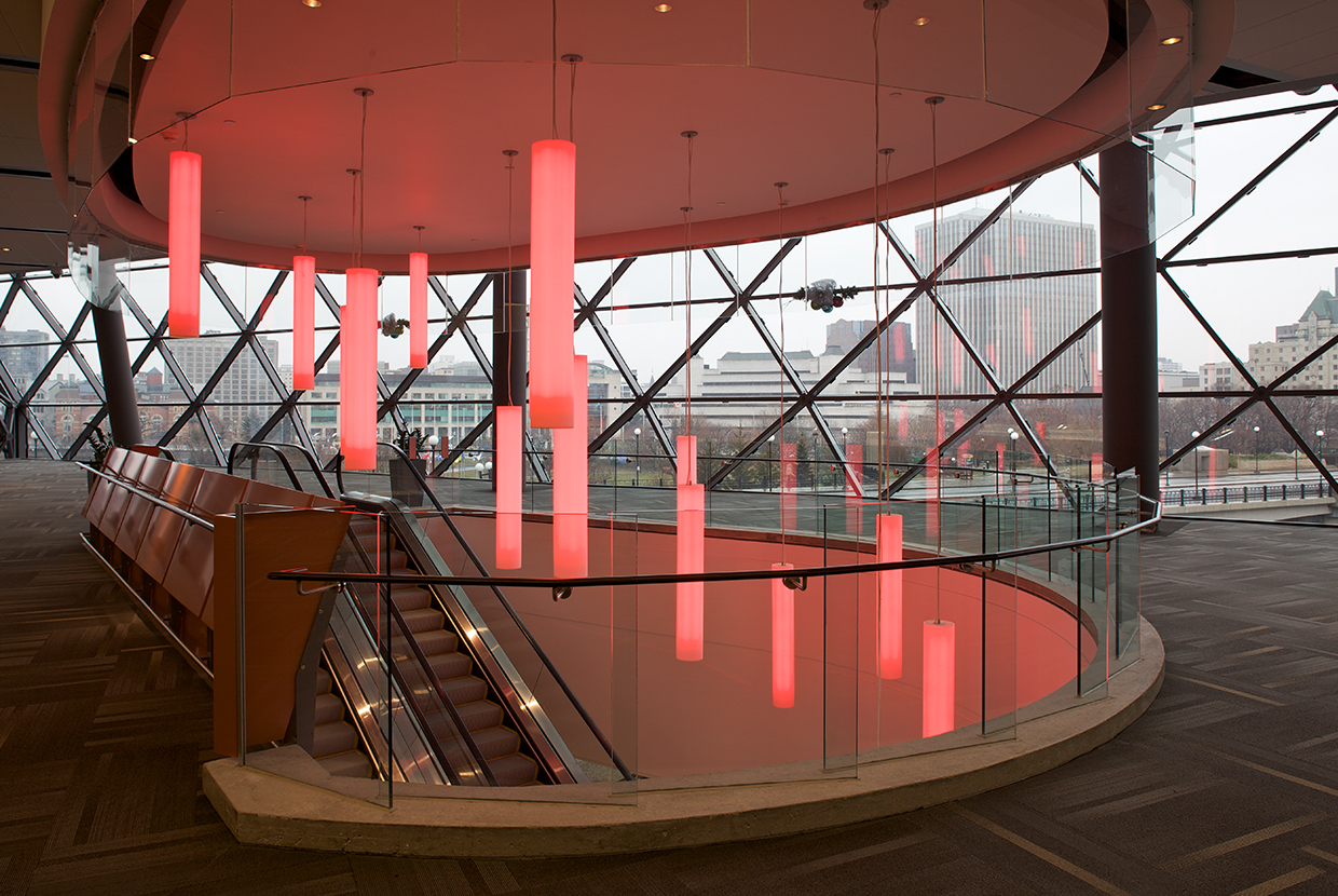 Sequence pendant over stairwell