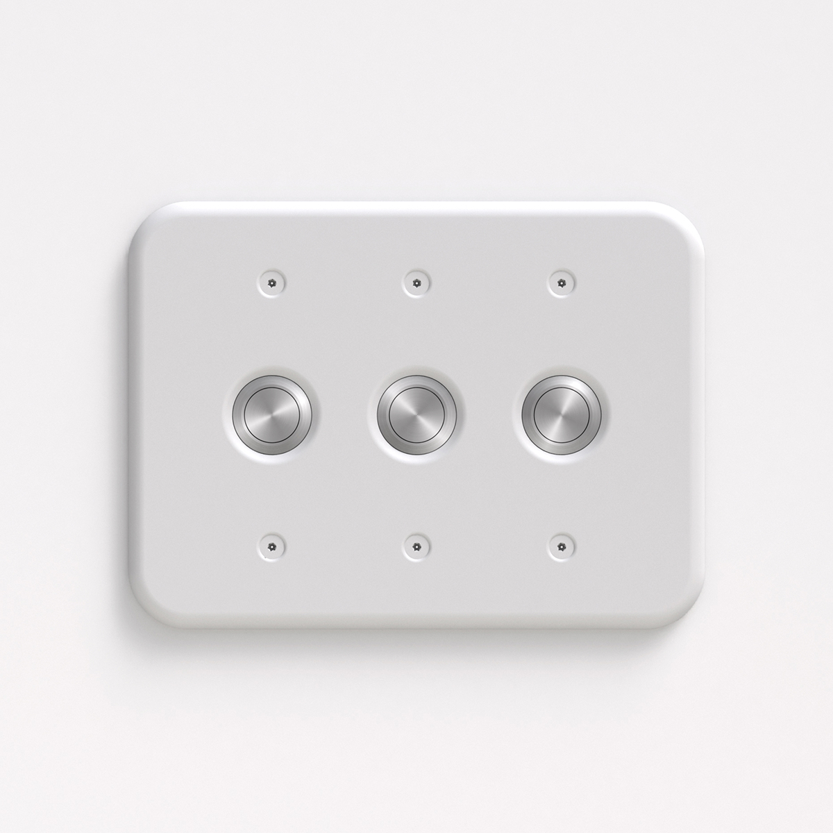Triple gang behavioral health/high abuse momentary wall switch
