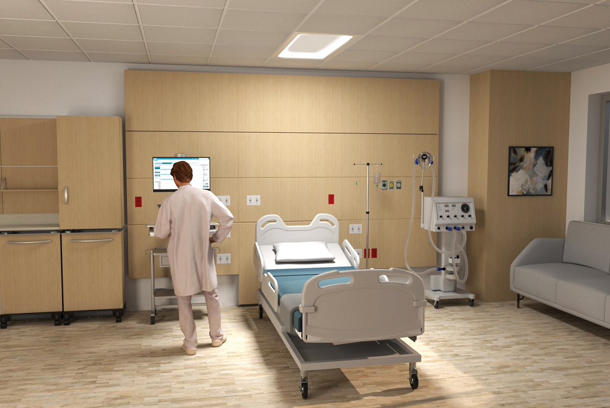 Harmony overbed patient room