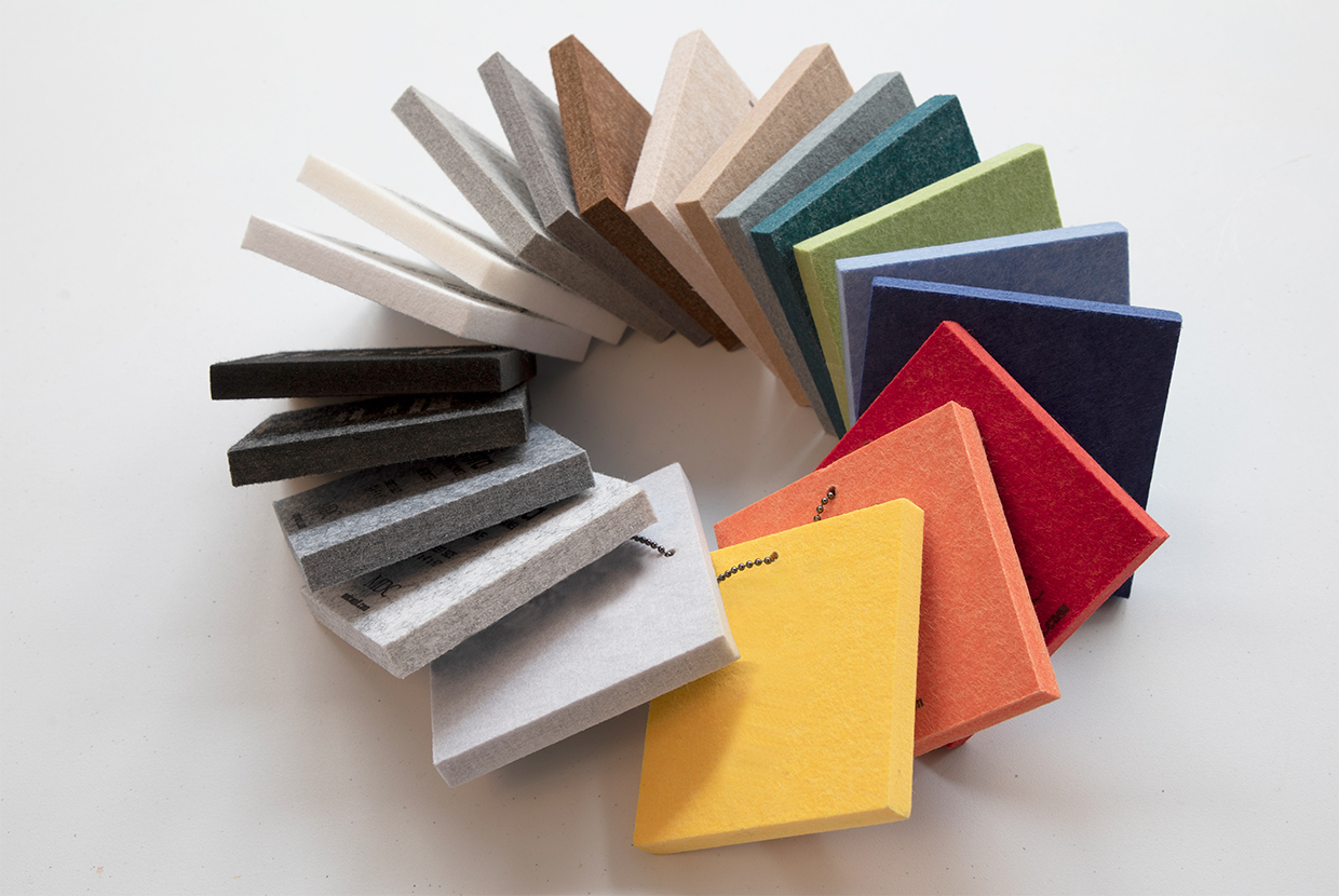 Acoustic felt color sample swatches