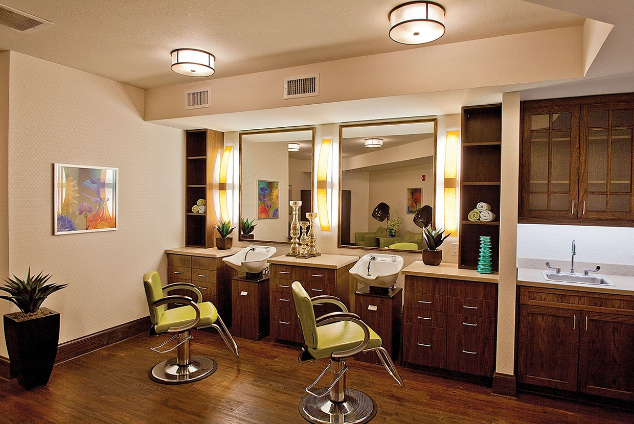 Capitol drum pendant in hair salon