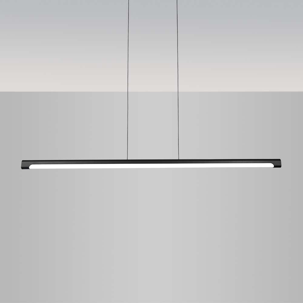 The sleek Nacelle linear pendant light fixture breaks out of the monotony of most linear suspended lights, delivering softer lighting.
