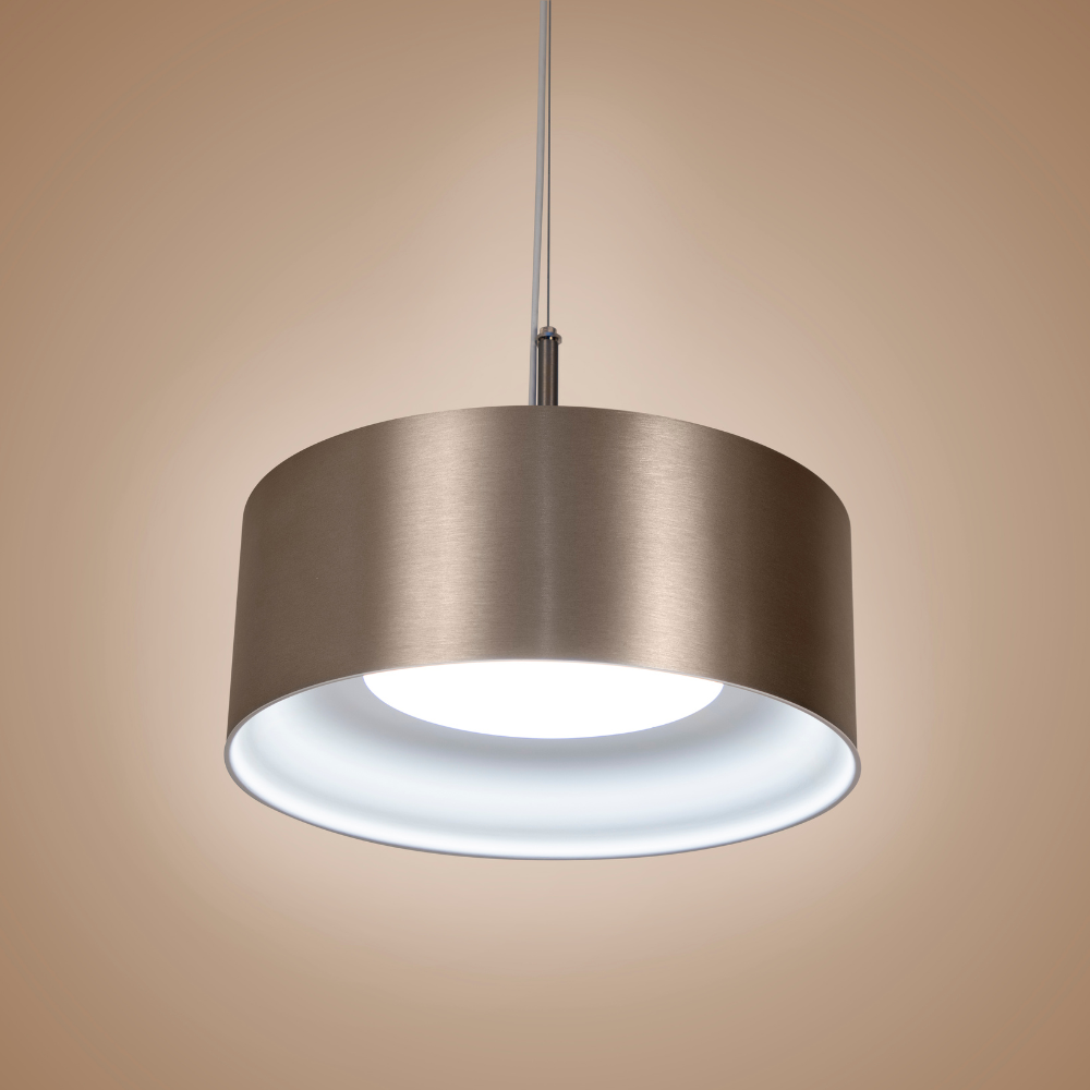 Riff drum pendant light with bronze shade finish