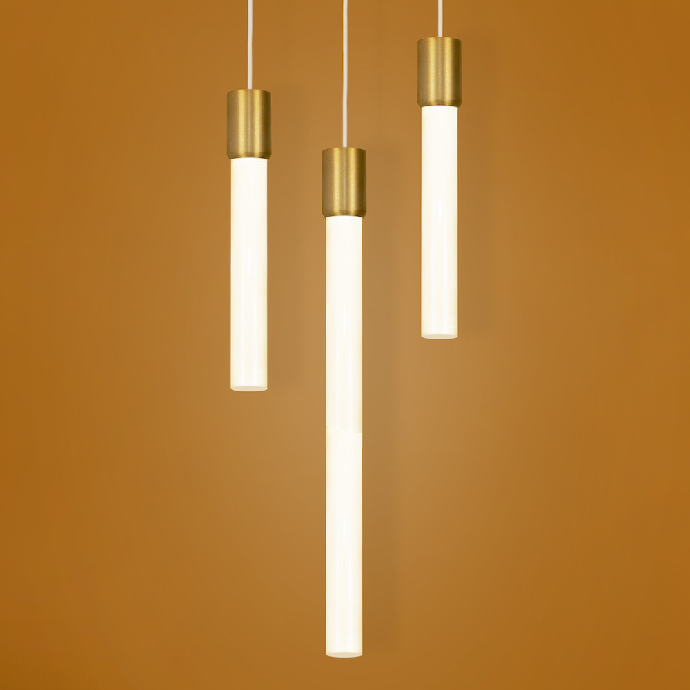 Theo ultra-slim acrylic rod pendant grouping by Visa Lighting